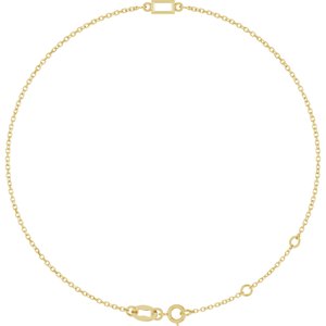 14K Yellow Gold 4x2 mm Straight Baguette 1-Stone Bezel-Set 6 1/2-7 1/2" Bracelet Mounting – image 2