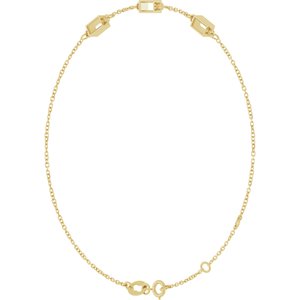 14K Yellow Gold 4x2 mm Straight Baguette 3-Stone Bezel-Set 6 1/2-7 1/2" Bracelet Mounting – image 4