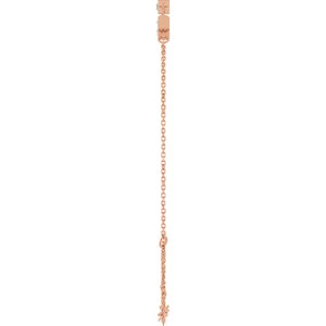 14K Rose Gold 4x2 mm Straight Baguette 3-Stone Bezel-Set 6 1/2-7 1/2" Bracelet Mounting – image 5