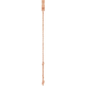 14K Rose Gold 4x2 mm Straight Baguette 3-Stone Bezel-Set 6 1/2-7 1/2" Bracelet Mounting – image 6