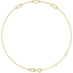 14K Yellow Gold 4x2 mm Straight Baguette 3-Stone Bezel-Set 6 1/2-7 1/2" Bracelet Mounting – image 2