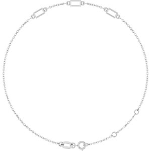 14K White Gold 4x2 mm Straight Baguette 3-Stone Bezel-Set 6 1/2-7 1/2" Bracelet Mounting – image 2
