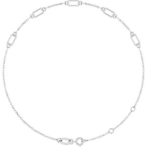 Sterling Silver 4x2 mm Straight Baguette 5-Stone Bezel-Set 6 1/2-7 1/2" Bracelet Mounting – image 2