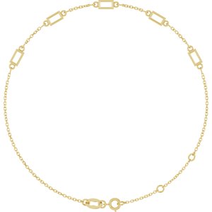 14K Yellow Gold 4x2 mm Straight Baguette 5-Stone Bezel-Set 6 1/2-7 1/2" Bracelet Mounting – image 2
