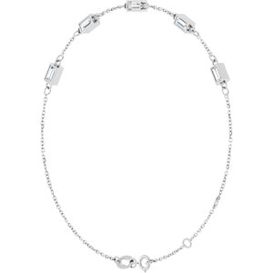 Platinum 4x2 mm Straight Baguette 5-Stone Bezel-Set 6 1/2-7 1/2" Bracelet Mounting – image 3