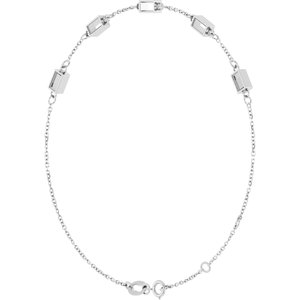 Sterling Silver 4x2 mm Straight Baguette 5-Stone Bezel-Set 6 1/2-7 1/2" Bracelet Mounting – image 4