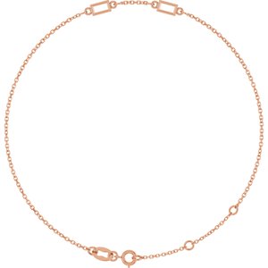 14K Rose Gold 4x2 mm Straight Baguette 2-Stone Bezel-Set 6 1/2-7 1/2" Bracelet Mounting – image 2