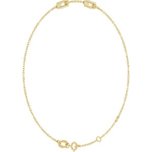 14K Yellow Gold 4x2 mm Straight Baguette 2-Stone Bezel-Set 6 1/2-7 1/2" Bracelet Mounting – image 4