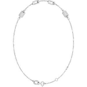 14K White Gold 4x2 mm Straight Baguette 4-Stone Bezel-Set 6 1/2-7 1/2" Bracelet Mounting – image 4