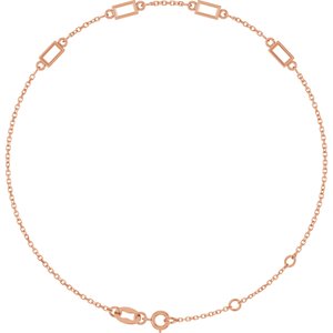 14K Rose Gold 4x2 mm Straight Baguette 4-Stone Bezel-Set 6 1/2-7 1/2" Bracelet Mounting – image 2