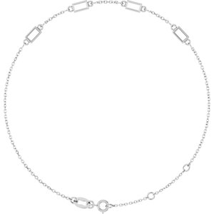 Platinum 4x2 mm Straight Baguette 4-Stone Bezel-Set 6 1/2-7 1/2" Bracelet Mounting – image 2