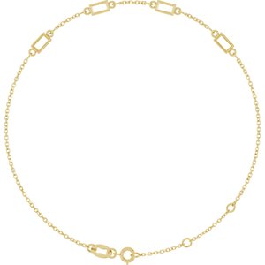 14K Yellow Gold 4x2 mm Straight Baguette 4-Stone Bezel-Set 6 1/2-7 1/2" Bracelet Mounting – image 2