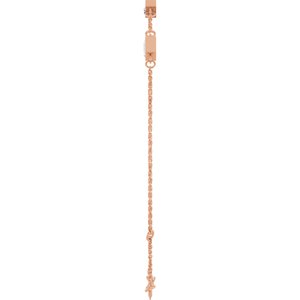 14K Rose Gold 4x2 mm Straight Baguette 4-Stone Bezel-Set 6 1/2-7 1/2" Bracelet Mounting – image 5