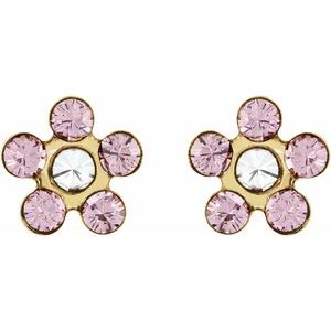 14K Yellow Gold Imitation Alexandrite Inverness�� Piercing Earrings