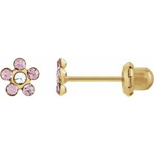 14K Yellow Gold Imitation Alexandrite Inverness�� Piercing Earrings