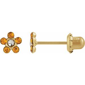 14K Yellow Gold Imitation Citrine Inverness�� Piercing Earrings