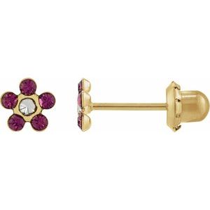 14K Yellow Gold Imitation Amethyst Inverness�� Piercing Earrings