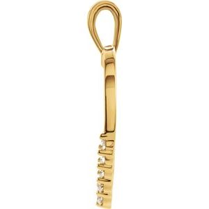 14K Yellow Gold 1/5 CTW Natural Diamond Journey Heart Pendant