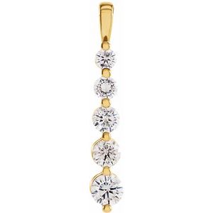18K Yellow Gold 1 CTW Natural Diamond Journey Graduated Pendant