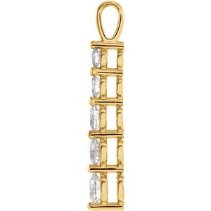 18K Yellow Gold 1 CTW Natural Diamond Journey Graduated Pendant