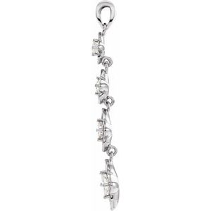 18K White Gold  1/2 CTW Natural Diamond Journey Floral Pendant
