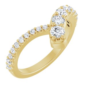 14K Yellow Gold 3.2 mm Round Graduated Bypass Ring Mounting