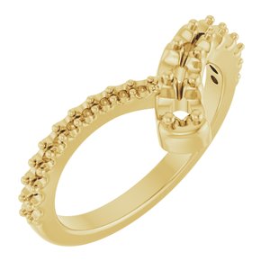 14K Yellow Gold 3.2 mm Round Graduated Bypass Ring Mounting – image 2