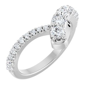 14K White Gold 3.2 mm Round Graduated Bypass Ring Mounting