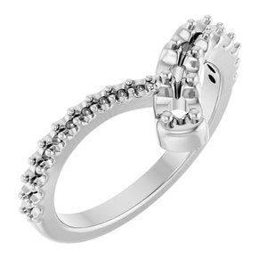 14K White Gold 3.2 mm Round Graduated Bypass Ring Mounting – image 2