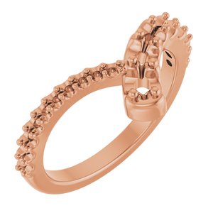 14K Rose Gold 3.2 mm Round Graduated Bypass Ring Mounting – image 2