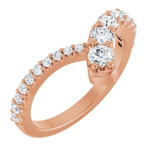14K Rose Gold 5/8 CTW Lab-Grown Diamond Graduated Bypass Ring