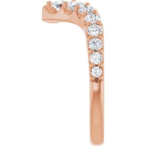 14K Rose Gold 5/8 CTW Natural Diamond Graduated Bypass Ring – image 4
