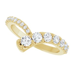 14K Yellow Gold 3.2 mm Round Graduated Bypass Ring Mounting – image 8