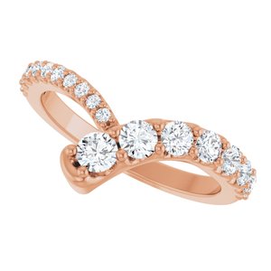 14K Rose Gold 5/8 CTW Natural Diamond Graduated Bypass Ring – image 5