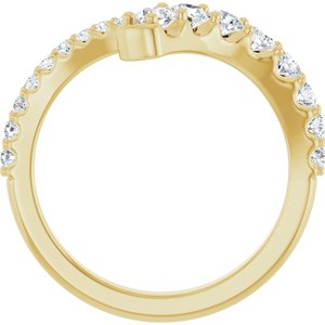 14K Yellow Gold 3.2 mm Round Graduated Bypass Ring Mounting – image 3