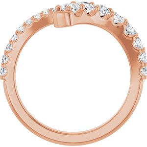 14K Rose Gold 5/8 CTW Lab-Grown Diamond Graduated Bypass Ring – image 2