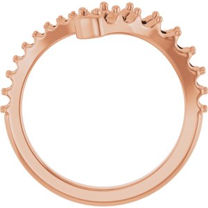 14K Rose Gold 3.2 mm Round Graduated Bypass Ring Mounting – image 4