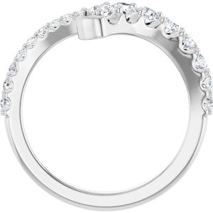 Sterling Silver 5/8 CTW Natural Diamond Graduated Bypass Ring – image 2