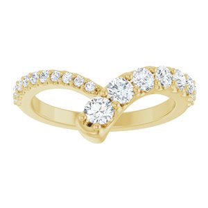 14K Yellow Gold 3.2 mm Round Graduated Bypass Ring Mounting – image 5