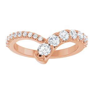 14K Rose Gold 5/8 CTW Lab-Grown Diamond Graduated Bypass Ring – image 3