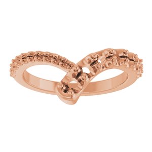 14K Rose Gold 3.2 mm Round Graduated Bypass Ring Mounting – image 6
