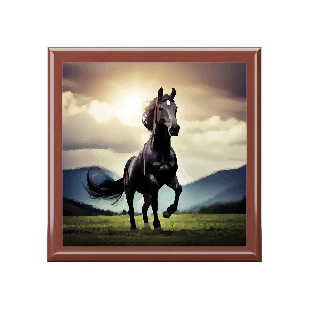 Wild Black Horse Jewelry Box