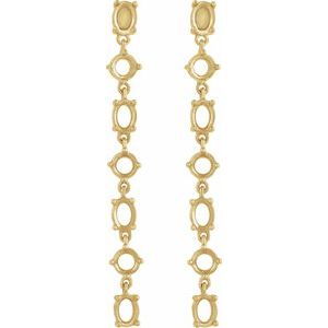 14K Yellow Gold Accented Dangle Earring Mountings – image 2
