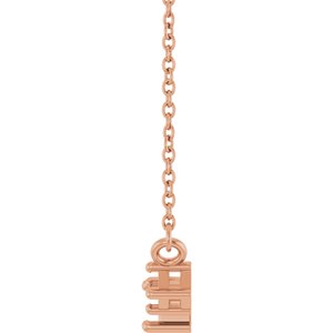 14K Rose Gold 4x3 mm Emerald Three-Stone 18" Necklace Mounting – image 6