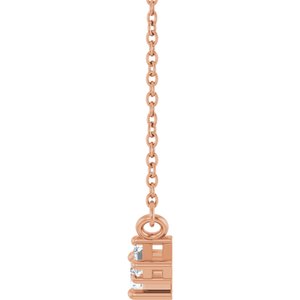 14K Rose Gold 4x3 mm Emerald Three-Stone 18" Necklace Mounting – image 5