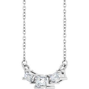 14K White Gold 3/8 CTW Lab-Grown Diamond Three-Stone 18" Necklace – image 2