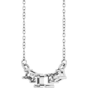 10K White Gold 4x3 mm Emerald Three-Stone 18" Necklace Mounting – image 4