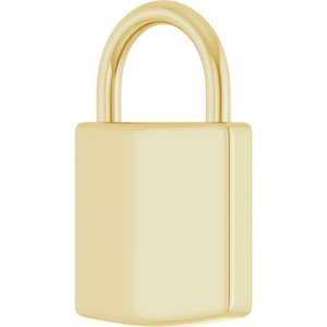 10K Yellow Gold Engravable Lightweight Lock Pendant – image 2