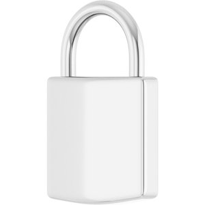 10K White Gold Engravable Lightweight Lock Pendant – image 2