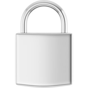 10K White Gold Engravable Lightweight Lock Pendant
